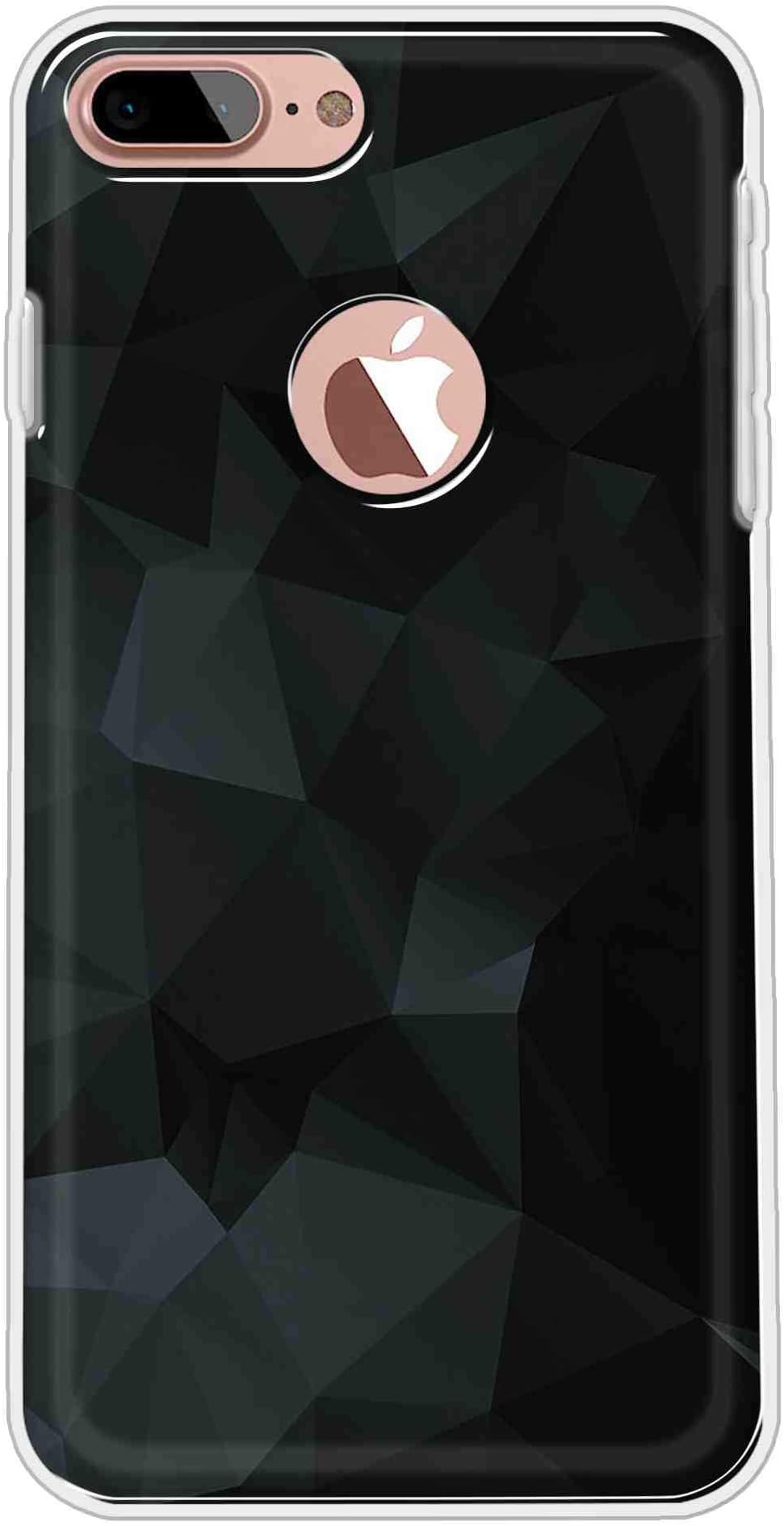 Vibey - Soft TPU Abstract - Printed Back Cover Case Compatible for Apple iPhone 7 Plus. One Tempered Glass Free