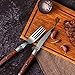 Uniharpa Laguiole Dinner Forks Flatware Steak Sets Stainless Steel Service for 6 With Pakkawood Handle and Gift Box