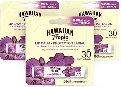 Hawaiian Tropic Lip Balm SPF 30 Tropical Flavor 4g Pack of 3 Sunscreen