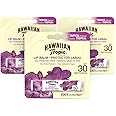 Hawaiian Tropic Lip Balm Pack of 3 – Sunscreen Lip Balm SPF 30, Tropical Flavor, 4 g