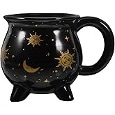 Ciieeo Witch Cauldron Mug Ceramic Coffee Cup Halloween Decor Novelty Cauldron Cup for Home Office Cafe