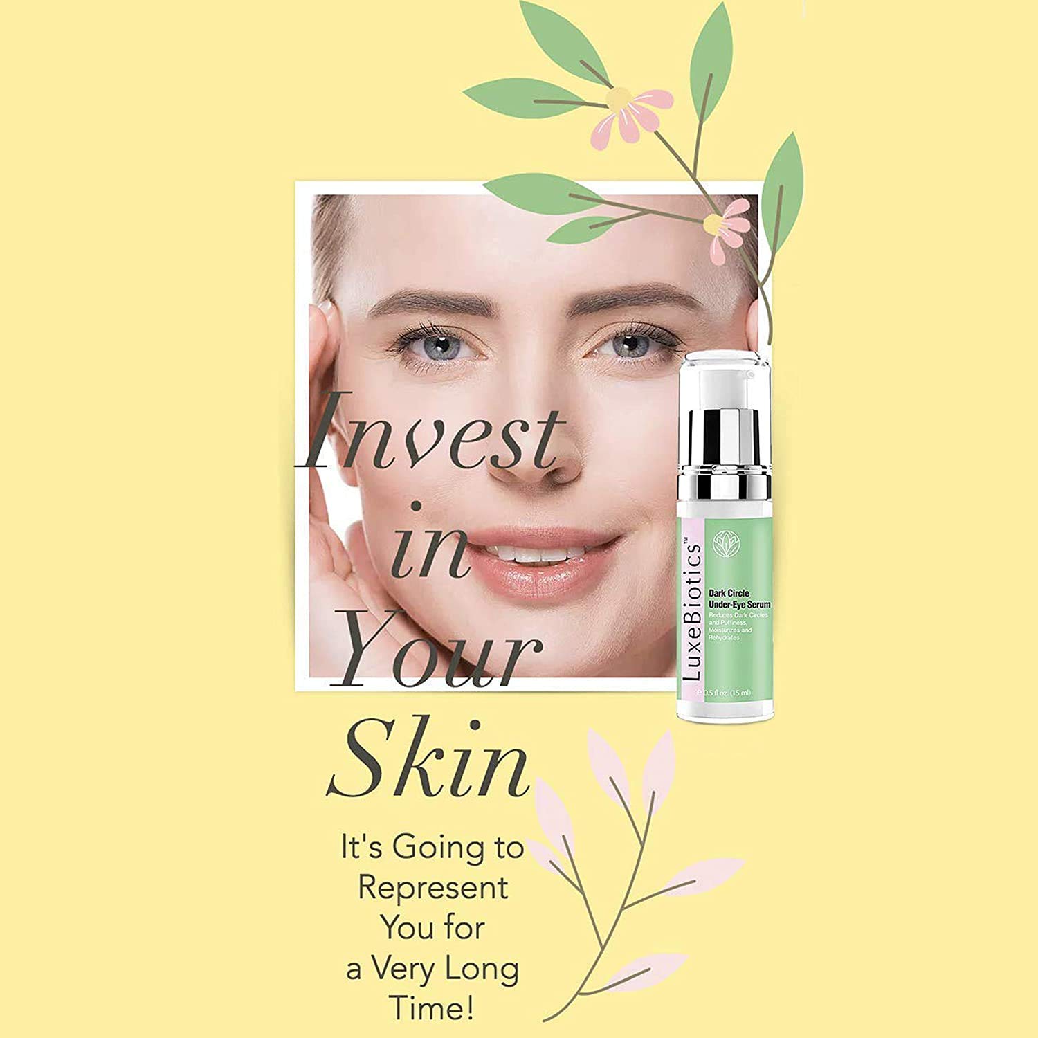 LuxeBiotics Under Eyes Dark Circle,Eye Puffiness,Eye Bags, Treatment Remover NATURAL serum: Beauty