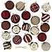 Festive 52 Piece Assorted Bauble Christmas Ornament Set, Maroon & Gold