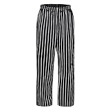 TopTie Men's Black Stripe Cargo Style Kitchen Work