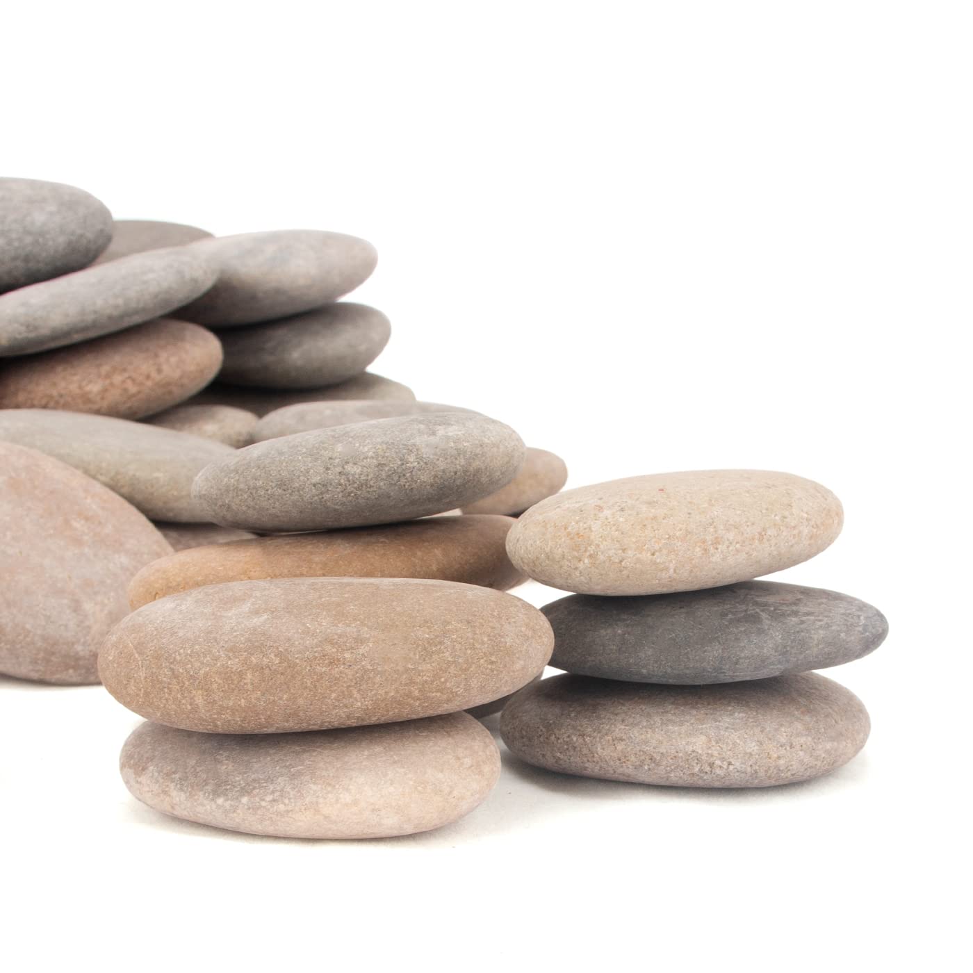 Photo 1 of BLXQI 232-240 PCS Craft Rocks, 1.3"-2.2" Round Grey Rocks, 18 Pounds