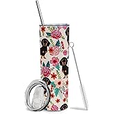 Baiheyi Dachshund Gifts, Best Dachshund Mom Ever, Christmas Gifts for Wiener Dog Lovers, Women, Girls, Friends, Daughters, Stainless Steel Insulated Tumbler 20 OZ