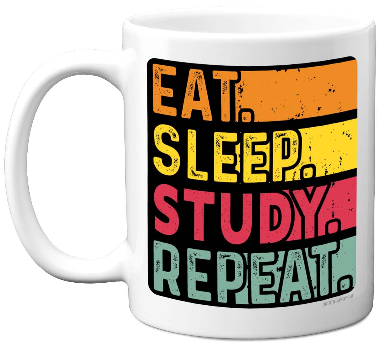 Birthday Mug Gifts for Men Women Him Her - Eat, Sleep, Study, Repeat - Funny Happy Birthday Present Gift for Student Learning Lovers, 11oz Ceramic Dishwasher Safe Premium Mugs