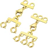 Necklace Layering Clasps, 2 PCS Multi Strand Connectors, Stainless Steel Necklace Separator Multi Strand Clasp for Stackable Necklaces and Chains