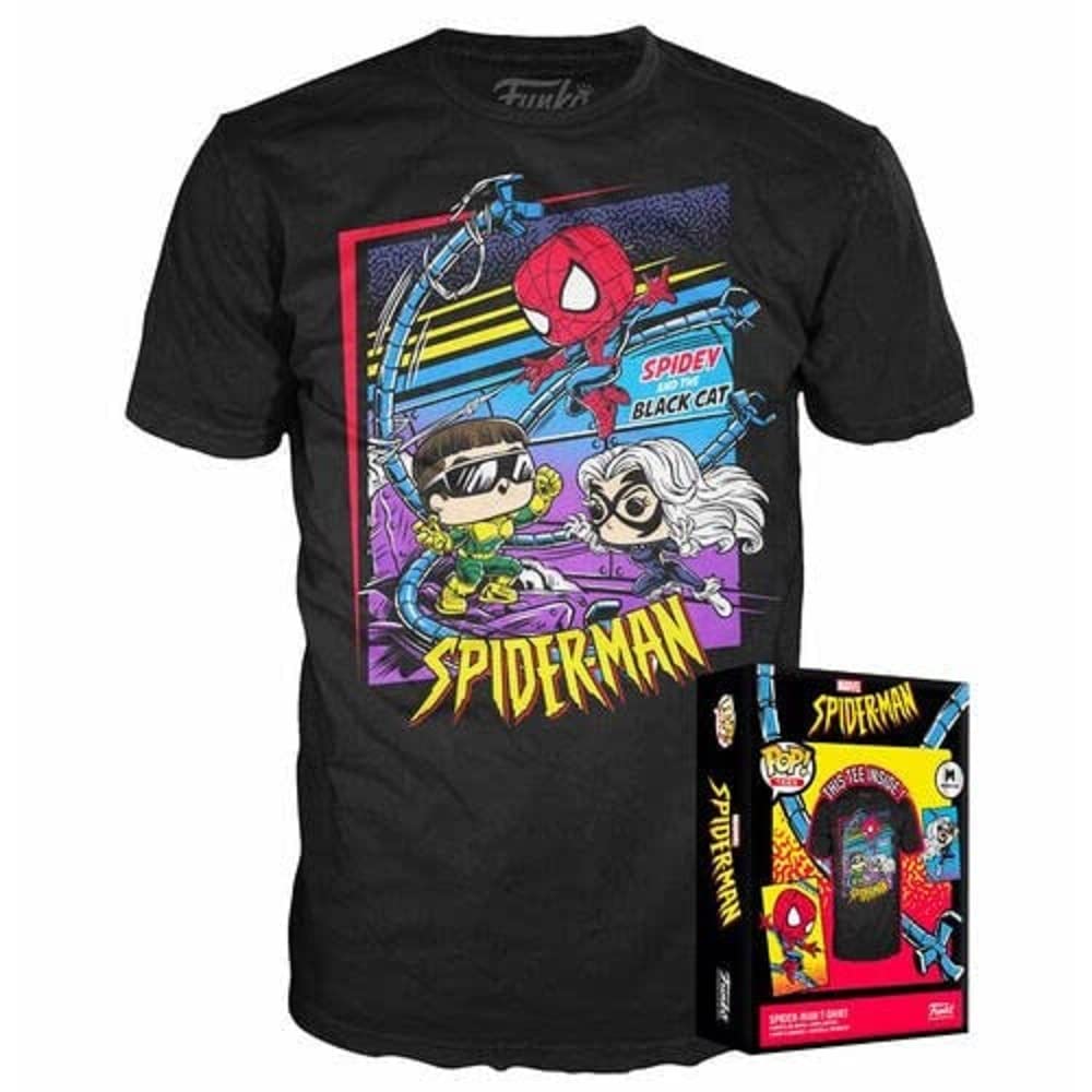 Funko Boxed Tee: Marvel - Spider-Man: Spidey Cat Doc - Small - (S) - T-Shirt - Clothes - Gift Idea - Short Sleeve Top for Adults Unisex Men and Women - Official Merchandise Fans Multicolour