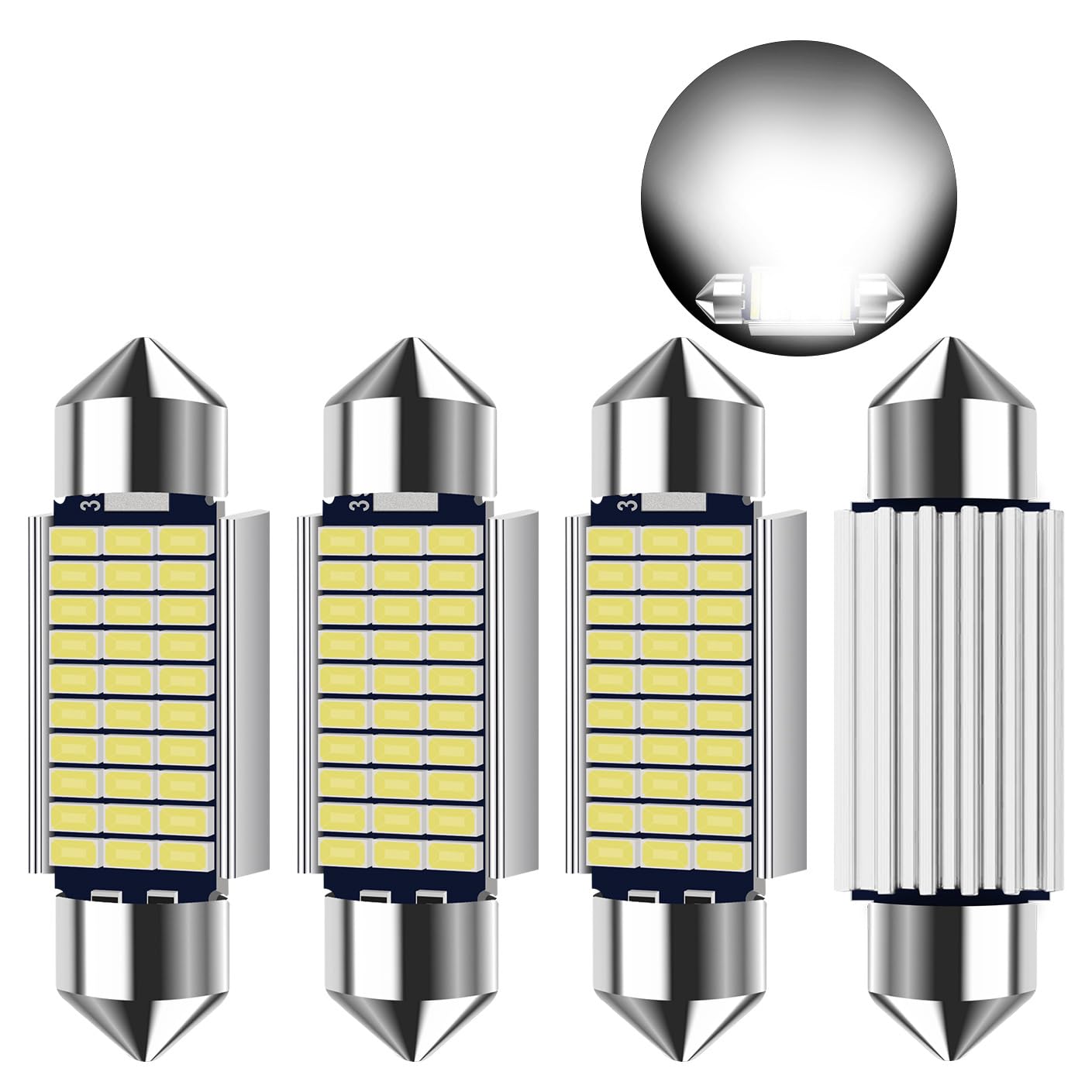 39mm Festoon LED Car Bulbs: C5W LED Dome Reading Bulbs Xenon White Car LED Interior Lights Replacement Courtesy License Number Plate Boot Roof Lights bulbs Map Lamps DC 12V