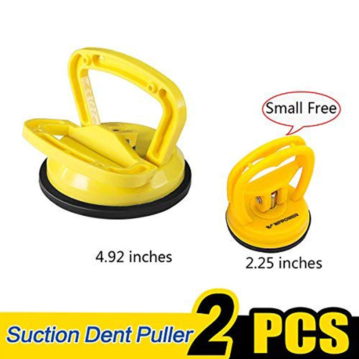 WFPOWER Suction Cup Set of 4.92" & 2.25" Dent Puller Bodywork Panel Remover Tool Handle Glass Repair Kit for Truck Car Van Phone Screen Car Dent Handle Lifter