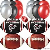 NFL Atlanta Falcons Football Party Mylar 17pc Balloon Pack, Red Black White
