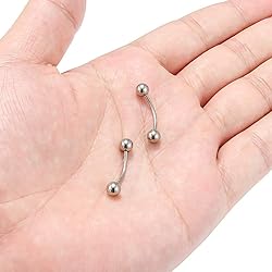 SCERRING 2PCS 16G G23 Titanium Curved Eyebrow