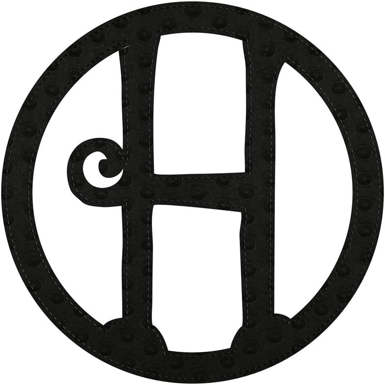Evergreen Black Embossed Outdoor Safe Felt Monogram H Letter Insert