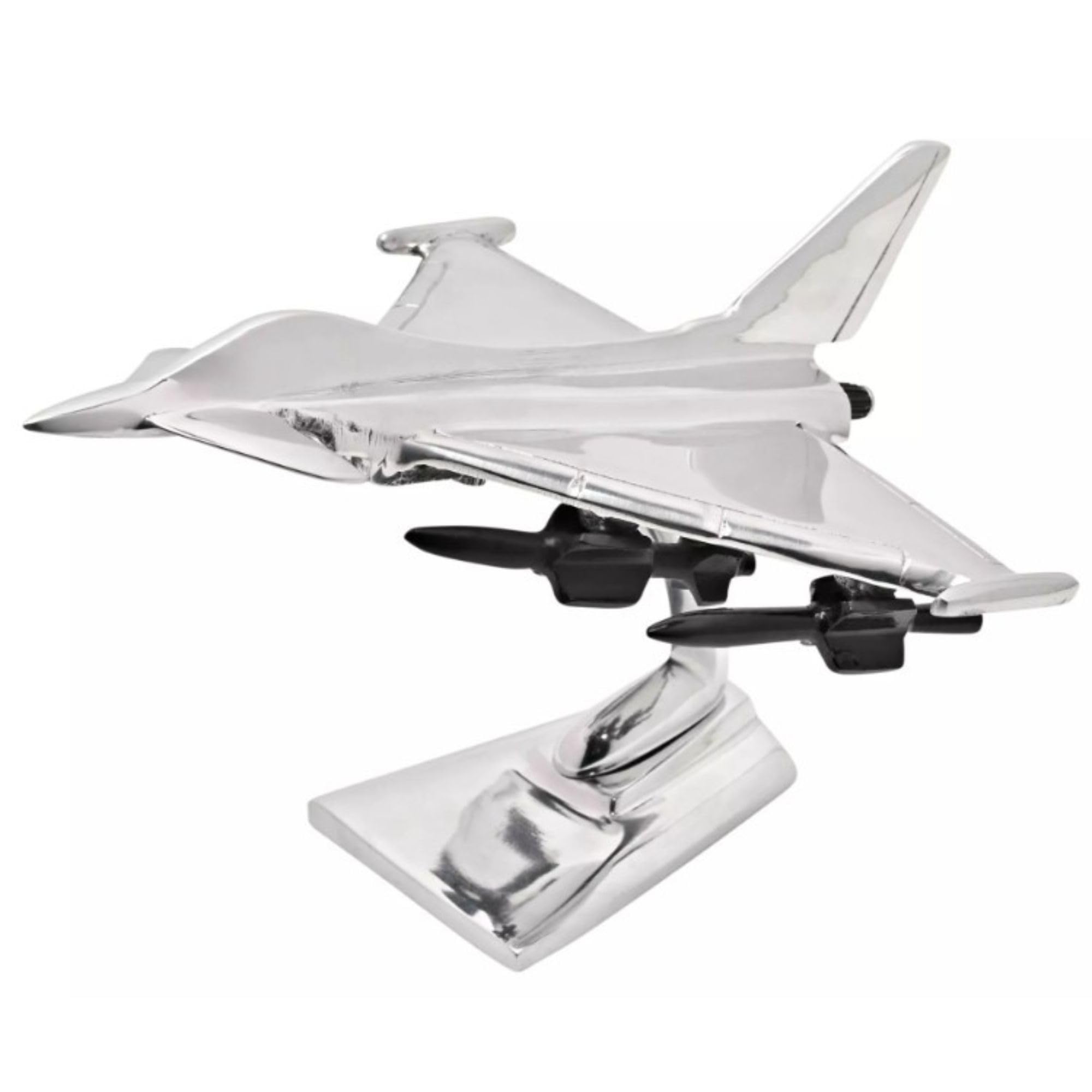 Widdop & Co. Typhoon Jet Aluminium Cast Model Aeroplane - Military Heritage 9'' Model Plane on Freestanding Base - Harvey Makin