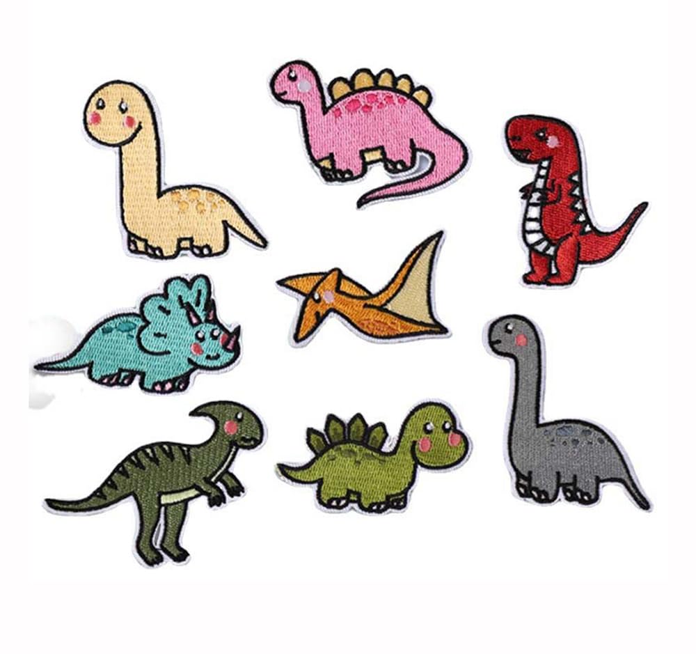 Buer Homie Dinosaur Applique Patches Set, 8 Pieces for Clothing, Crafts, Home Decor