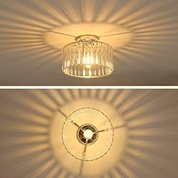Crystal Ceiling Light Fixture, Chrome Close To