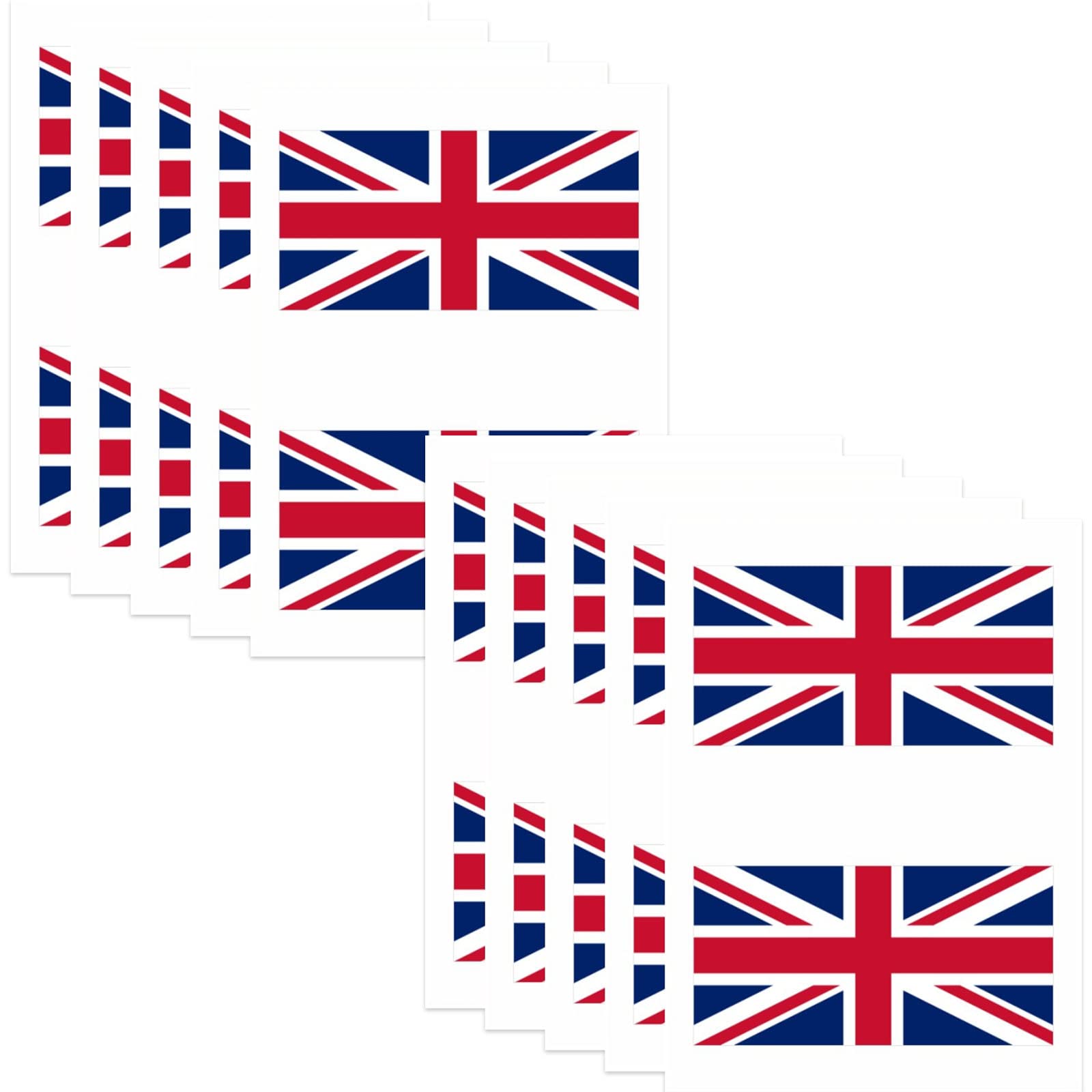 Temporary Face & Body Tattoo Sticker Flag Tattoos for trips pub World Cup Transfer Stickers for St George's Day Football Fan Kids Party Decorations - 5 Pack/20 Tattoos (Great Britain National Flag)