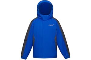 YINGJIELIDE Boy's Waterproof Ski Jacket,Kids Outdoor Snowboarding windproof Jacket,Fleece Lined Hooded,Warm Winter Snow Coat