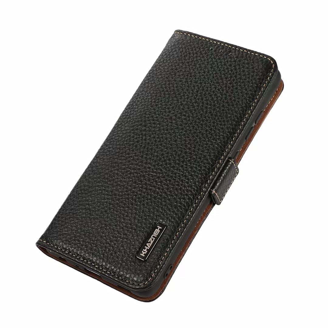 COQUE Case for Xiaomi Mi 11 Lite 5G Cover,Side magnetic leather lychee pattern RFID Anti-Theft Brush Phone Case Flip Folio Protective for Xiaomi Mi 11 Lite 5G-Black