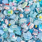 COOSLIM 30PCS Blue Slime Charms, Resin Flat Back Candy Charms Set, Ornament Scrapbooking DIY Crafts