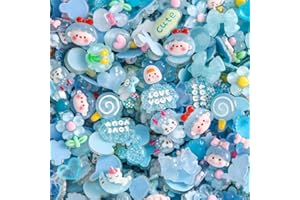 COOSLIM 30PCS Blue Slime Charms, Resin Flat Back Candy Charms Set, Ornament Scrapbooking DIY Crafts