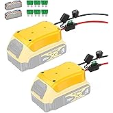 2 Pack Power Wheel Adapter for Dewalt 20V Battery Series with Fuse, Switch & Wire Terminal, 3Pcs 30A Fuse, 12 AWG Wire Battery Converter Connector DIY for RC Toys, Robotics, Truck and Work Lights (2)