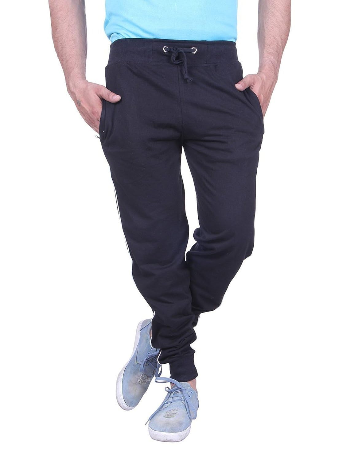 thread swag men's slim fit track pant - black