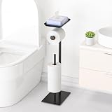 Songsoso Free-Standing Toilet Roll Holder with Top Shelf Holds 4 Rolls view 2