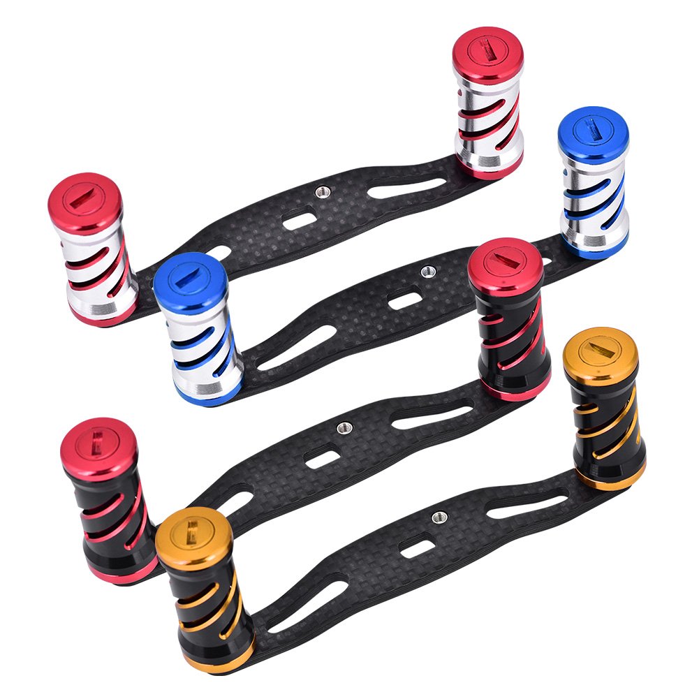 Carbon Fiber Fishing Reel Handle Knob Reel Replacement replacement for Daiwa//Abu Baitcasting Reel Handle Tackle 95mm (95mm Black+Red)