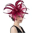 Lucky Leaf Girl Lady Hat Headwear Organza Church Feather Clip Fascinators Hat Wedding Party Cap for Women