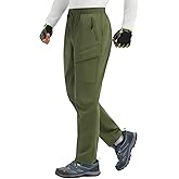 baleaf Men's Fleece Lined Hiking Cargo Pants Softshell Water Resistant Snow Thermal Pants Winter Insulate with Zipper Pocket