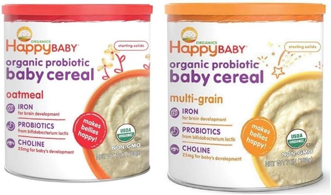 happy baby organic probiotic baby cereal oatmeal with iron probiotics