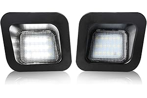 D-Lumina LED License Plate Lights Assembly Clear Lens Compatible with 2003-2018 Dodge Ram 1500 2500 3500 Pickup Truck, Rear Bumper Tag Light 6000K White 2-Pieces