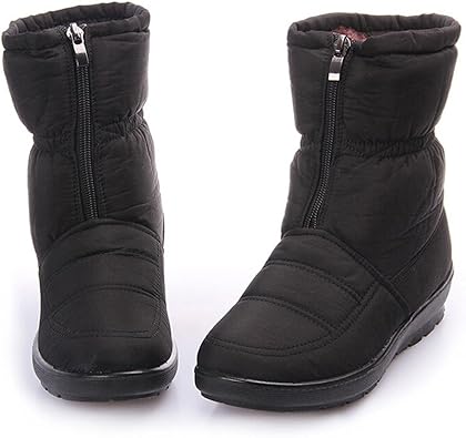 Amazon Mr M ムートンブーツレディース ショートブーツ ショートスノーブーツ ジッパー付 ローヒール ボア ファー ブーツ 冬 裏起毛 裏ボア あったかブーツ 防水 滑り止め 36 23 0cm ブラック Black Mrm エムアールエム シューズ バッグ