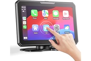 Cosuvow Carplay Portable Screen for Car Android Auto Car Stereo Carplay Box with 7" Touch Screen/AirPlay/Miracast/Voice Control/Dual Bluetooth/AUX/FM/Local Play Instant GO for SUVs Trucks