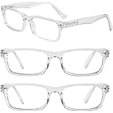WEMOOTANTS 3 Packs Reading Glasses for Men Rectangle Spring Hinges Readers 1.0 1.25 1.5 1.75 2.0 2.25 2.5 2.75 3.0 3.5 4.0