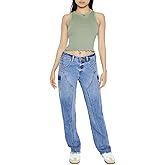 Forever 21 Womens Low-Rise Straight Cargo Jeans