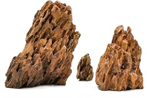 AWXZOM Natural Dragon Rock Carefully Selected Mixed Sizes, Decorative Aquarium Rocks, Aquarium Stones for Fish Tank (10lb-Extra Large)