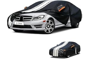 Aoulette Car Cover Custom Fit for Mercedes-Benz C-Class C250 C300 C350 2001-2025 Outdoor/Indoor Full Car Cover, with Towel/Dust Bag. All Weather Waterproof Rain Snow UV Sun Protector.