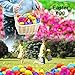 Toy Filled Easter Eggs, ZALALOVA 60 Pcs Easter Decorations 2.75 Inch Assorted Colorful Plastic Surprise Eggs with Mini Kids Toys for Easter Party Favor- Pull Back Cars/ Sticky Handsdice/ Puzzle Ball/ Yo-Yo/ Eraser/ Keychain