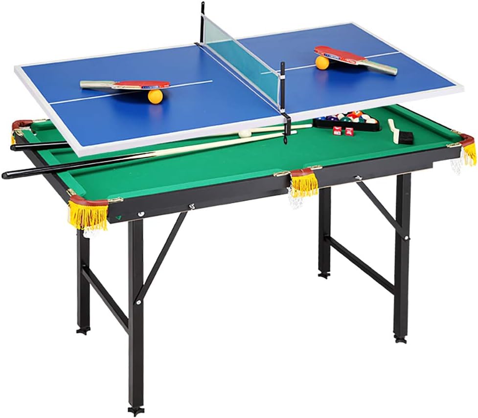 HECHEN Deluxe Mini Table Top Pool Table Billiards Foldable + liftable Snooker Family Fun Game,Table Tennis Game Portable Travel Ping Pong Ball Set