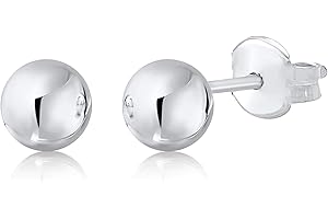 MASSETE Gold Ball Stud Earrings for Women and Girls | 10k, 14k | White Yellow or Rose Gold | 5mm -12mm | Nickel Free