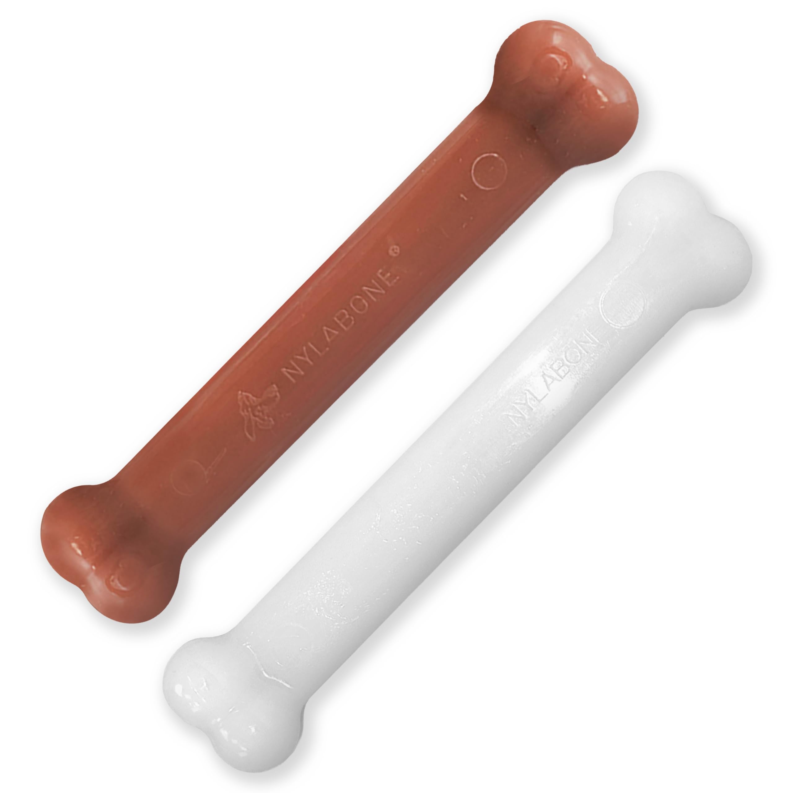 Nylabone 2 x Dura Chew Extreme Tough Dog Chew Toy Bones, 1 Bacon & 1 Chicken, Large, For Dogs Up To 23 kg