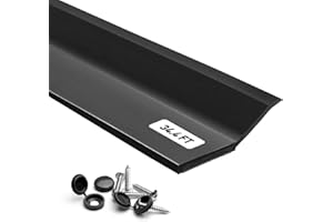 FCSOTSPS Garage Door Seal Top and Sides, 34.4FT Soft and Hard Composite Rubber Black Garage Door Weather Stripping Replacement, Universal Weatherproofing Garage Door Side Seal Strip