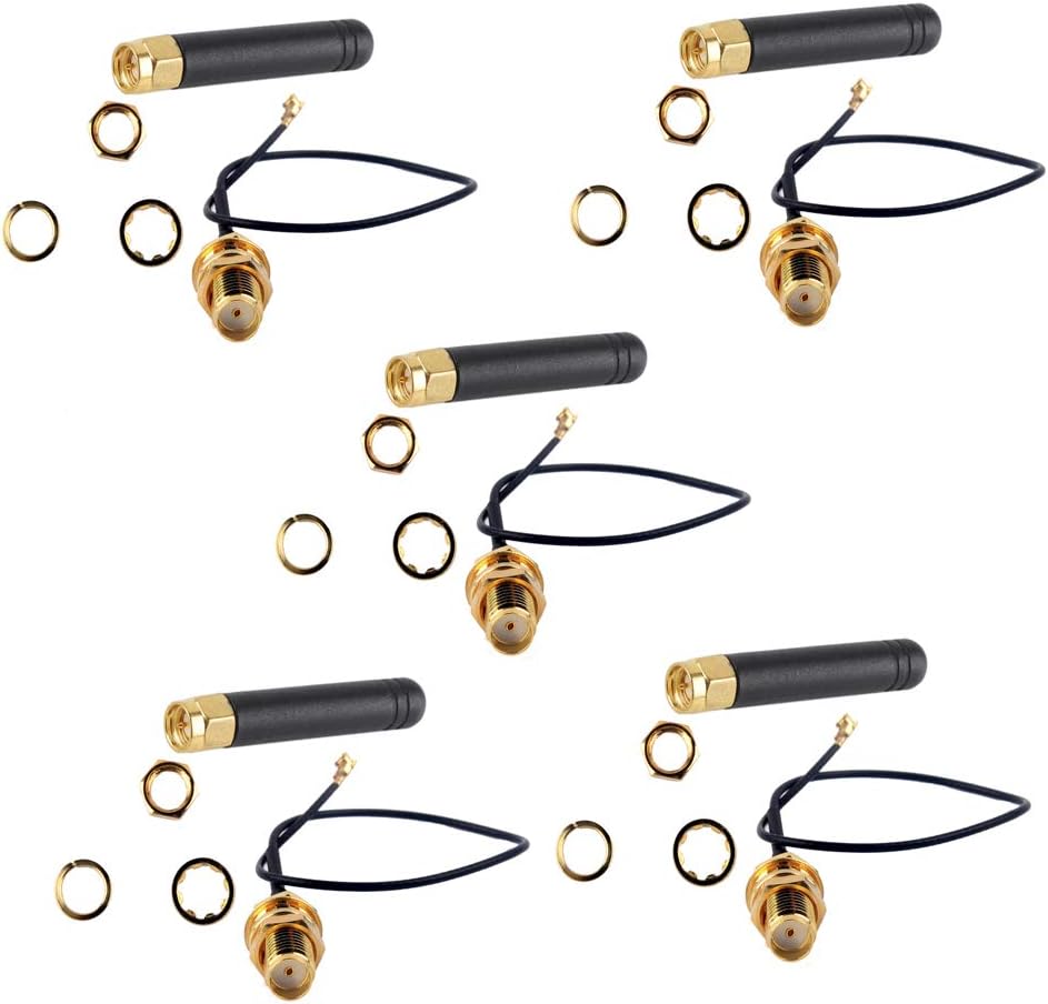 5PCS U.FL IPEX to SMA Connector Antenna 868-915MHz 2dBi 10W 50Ω for Lora Board Lora32u4 II Heltec WiFi Lora32