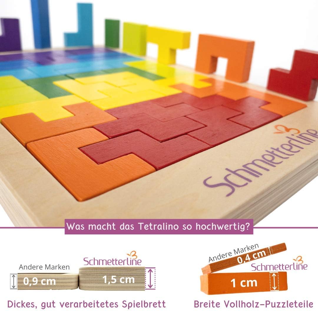 SCHMETTERLINE® Set of 2 wooden puzzles for children from 3 years, Montessori wooden toys to develop intelligence - Image 3