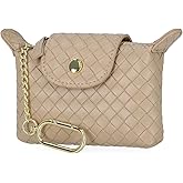 Mundi Mini Donna RFID Wallet Coin Purse Mini Pouch Charm with Key Chain, Taupe