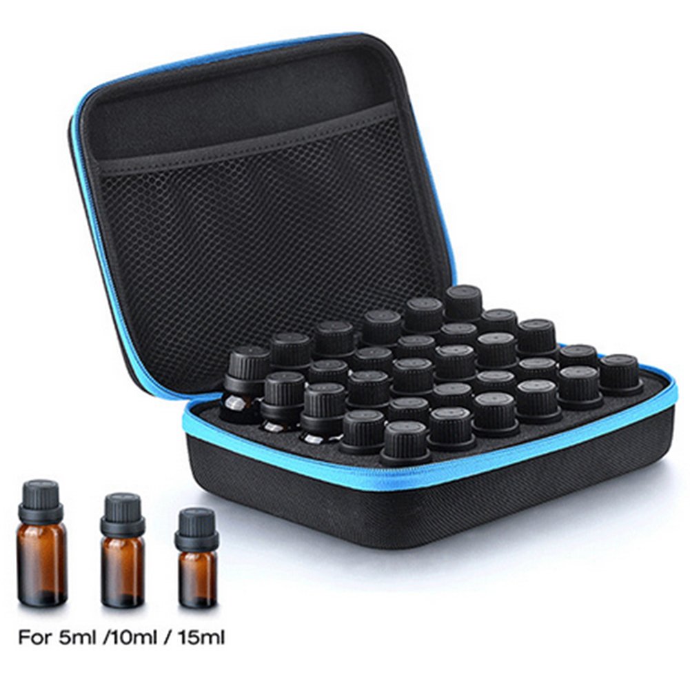 Myonly Essential Oils Carrying Case Holds, 30 Bottles 5ml, 10ml, 15ml Bottles Storage Organizer Bag Hard Shell EVA (Purple) : Beauty