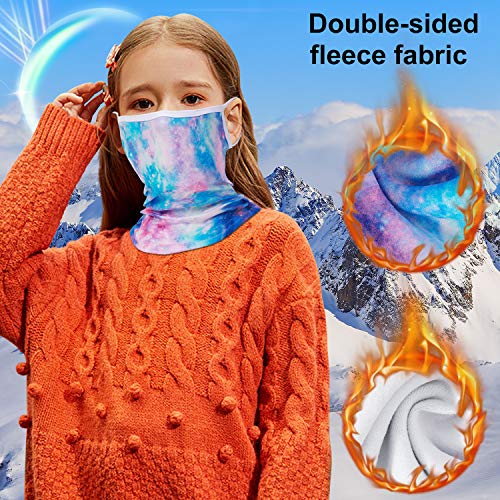 Kids Neck Gaiters Bandanas Face Covering Scarfs Battle Anti Dust Mouth Balaclavas Headband Autumn and Winter Warm Face Scarf with ear-loops